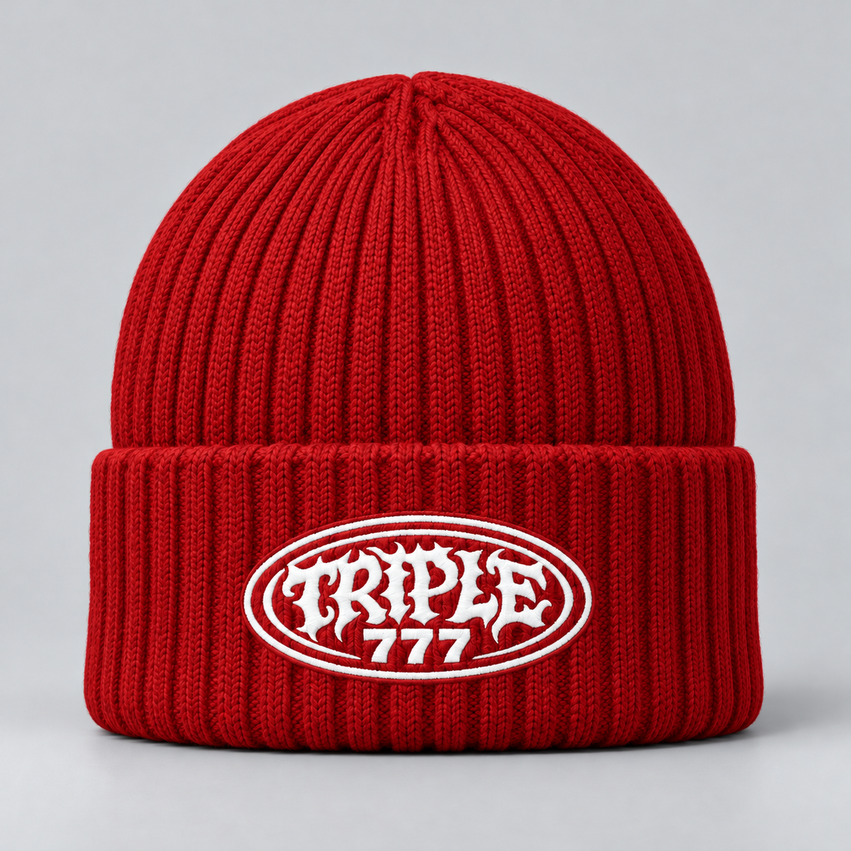 “Triple7s” 777 Red Beanie