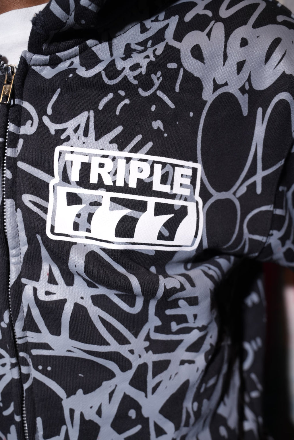 Black Allover Graffiti Jacket