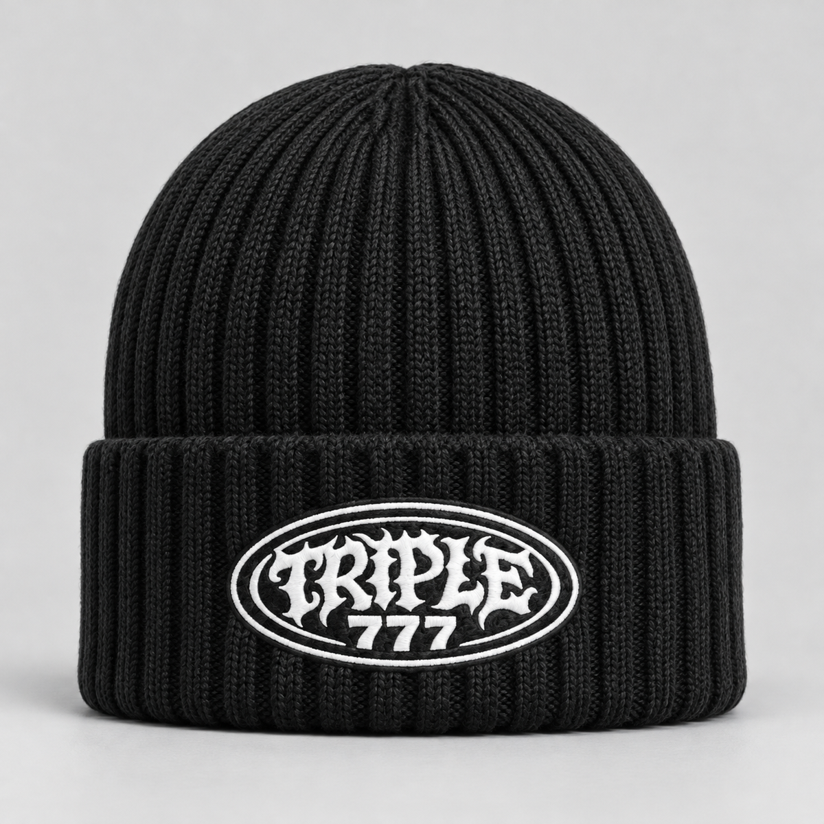 “Triple7s” 777 Black Beanie
