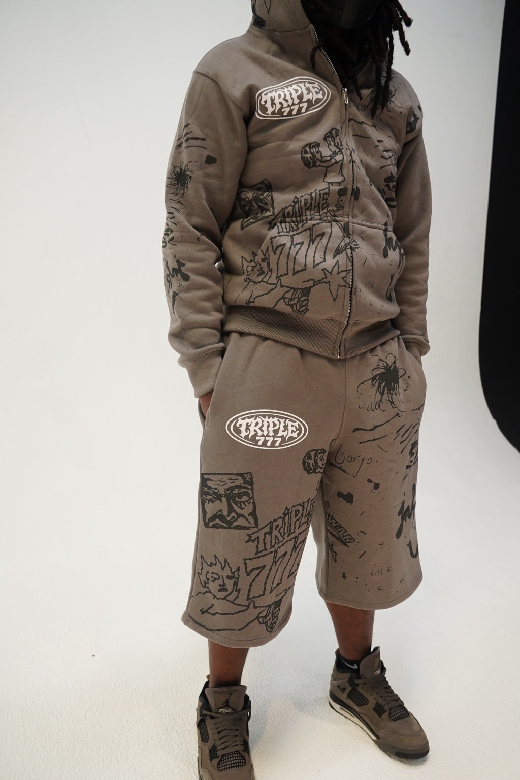 Triple7s SKOP Gray/Taupe Shorts — DSC07305