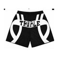 Triple7s 777 Black & White Windbreaker Shorts product photo on clean white background