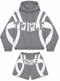 Triple7s 777 Gray & White Windbreaker Complete Set product photo on clean white background