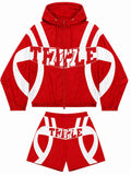 Triple7s 777 Red & White Windbreaker Complete Set product photo on clean white background